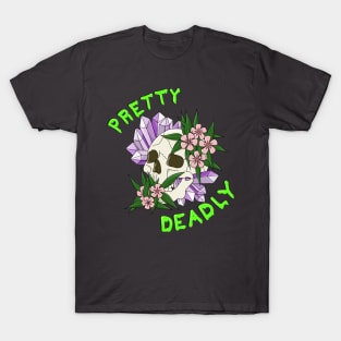 Pretty Deadly - Skull with Oleander and Amethyst T-Shirt